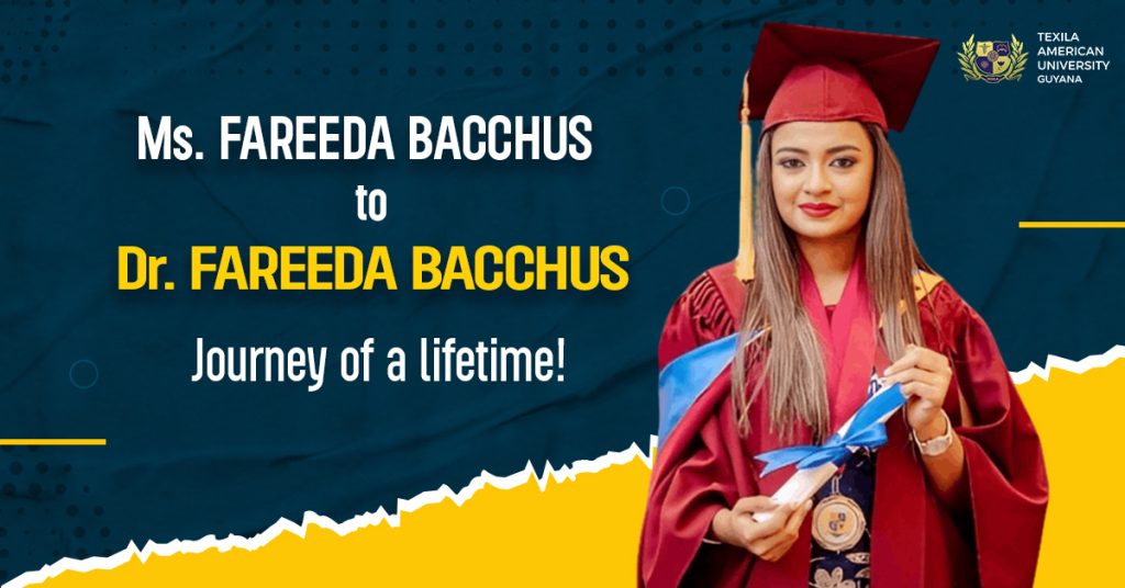 Student success story (Dr Fareeda Bacchus)