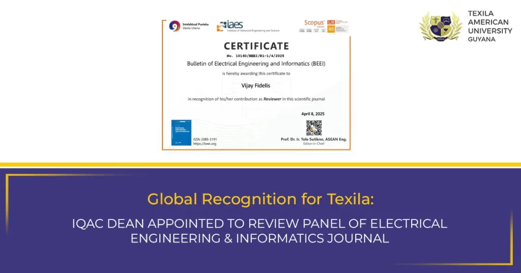 Dr. J. Vijay Fidelis Joins BEEI as Peer Reviewer