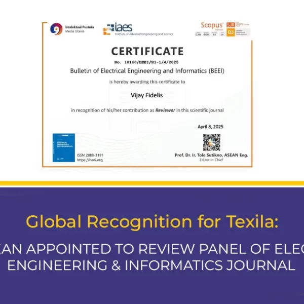 Dr. J. Vijay Fidelis Joins BEEI as Peer Reviewer