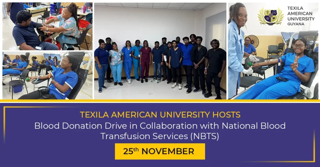 Texila American University Hosts Blood Donation Drive in Collaboration with National Blood Transfusion Services (NBTS)