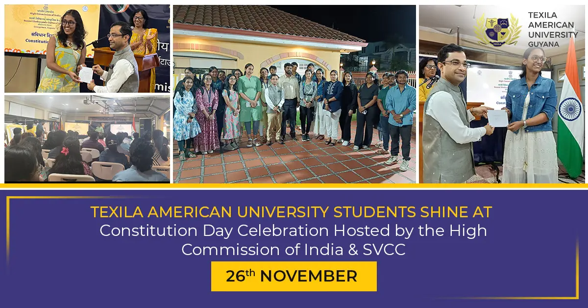 Texila American University Students Shine at Constitution Day Celebration Hosted by the High Commission of India & SVCC