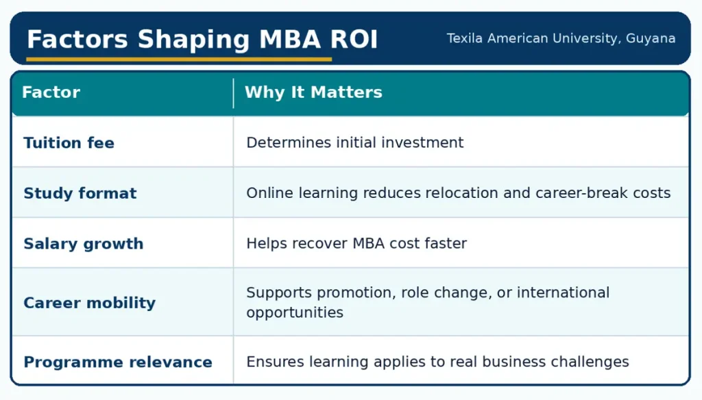 Factors Shaping MBA ROI
